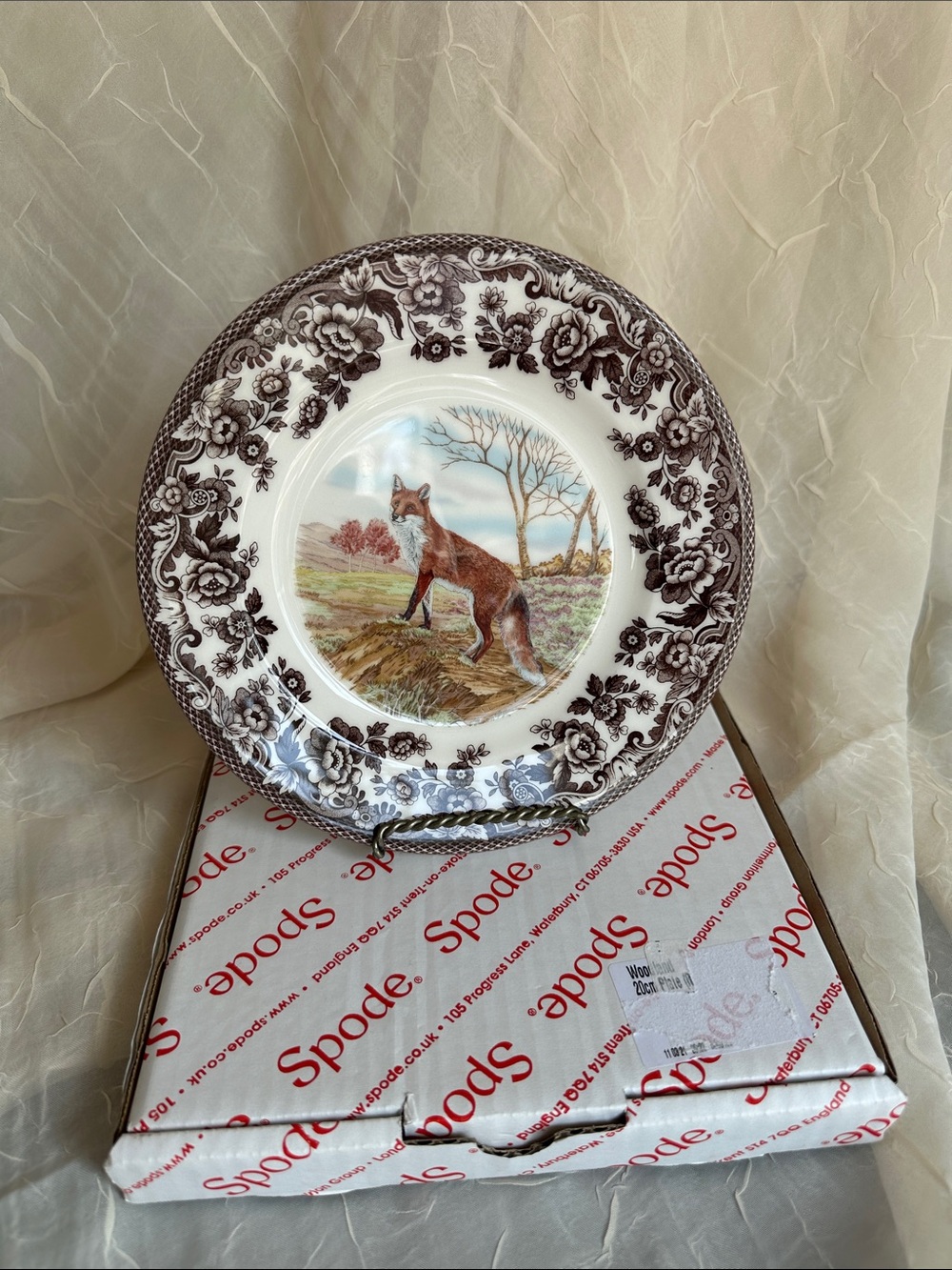 NIB Spode Woodland Red Fox Salad Plate